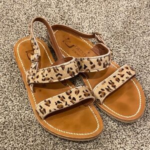 8.5 K.Jacques St. Tropez leather Leopard Print Sandals